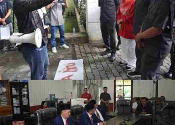 Usai Rapat Paripurna Mendengarkan Pidato Presiden, Ketua DPRD Langkat Temui Pengunjuk Rasa Tunggal Adi Nugraha
