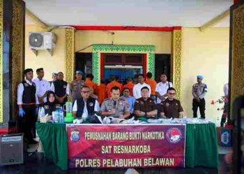Polres Pelabuhan Belawan Musnahkan Barang Bukti Narkoba