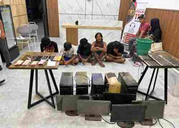 Jatanras Polres Asahan Ungkap Praktek Judi Online di Bagan Asahan, 8 Orang Diamankan