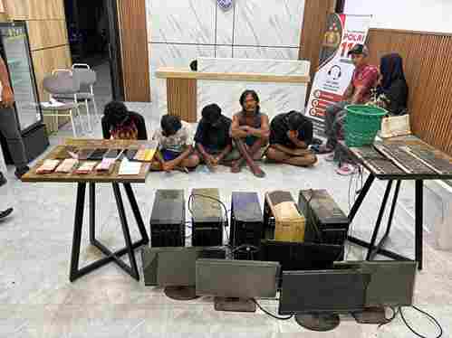 Jatanras Polres Asahan Ungkap Praktek Judi Online di Bagan Asahan, 8 Orang Diamankan