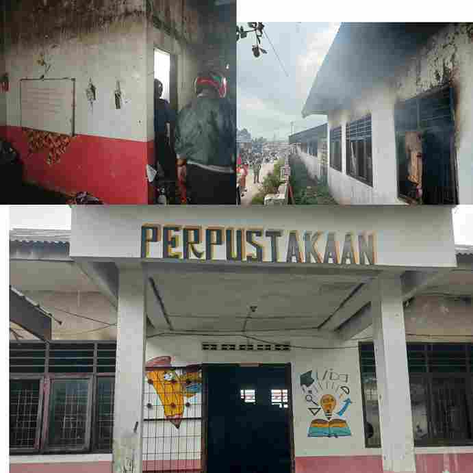 Ruang Perpustakaan SD Negeri 033912 Hutagambir Terbakar, Damkar Dairi Bergerak Cepat