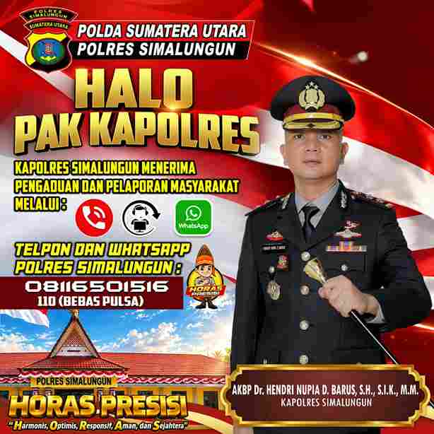 Kapolres Simalungun Buka Layanan “Hallo Kapolres”, Warga Bisa Adukan Masalah Langsung Via WhatsApp