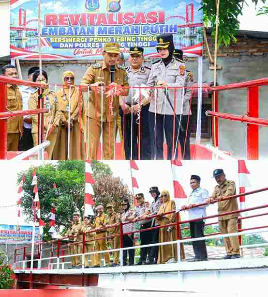 Permudah Akses Warga Kelurahan Mandailing, Wali Kota dan Kapolres Tebing Tinggi Resmikan Jembatan Merah Putih