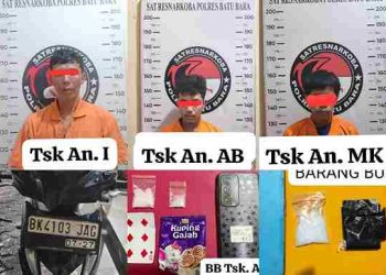Satresnarkoba Polres Batu Bara Ungkap Dua Kasus Shabu, Amankan Tiga Tersangka