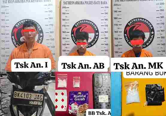 Satresnarkoba Polres Batu Bara Ungkap Dua Kasus Shabu, Amankan Tiga Tersangka