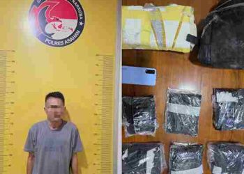 Satres Narkoba Polres Asahan Amankan Kurir Sabu 1,5 Kg di Silau Laut