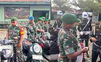 Dalam Rangka Lakukan Pengawasan Dan Penegakan Disiplin, Personel Subdenpom I/5-1 Belawan Gelar Pemeriksaan Surat-surat Kendaraan
