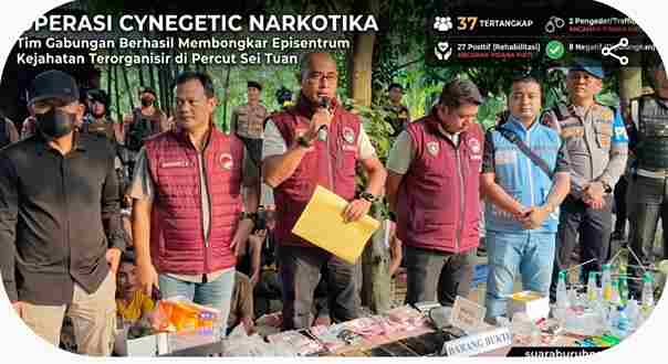 Operasi Cynegetik Narkotika: Tim Gabungan Terintegrasi Berhasil Membongkar Episentrum Organized Crime di Percut Sei Tuan
