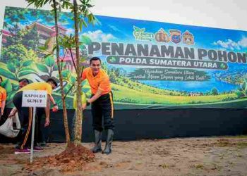 Green Policing, Kapolda Sumut Pimpin Penanaman Pohon di Mapolda