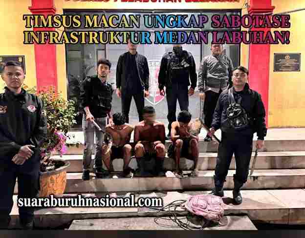 Timsus Macan Ringkus Terduga Pelaku Vandalisme Infrastruktur di Medan Labuhan