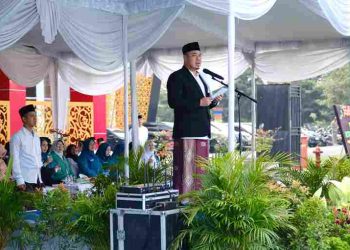 Pimpin Upacara Hari Santri Nasional ke -11, Wabup Syafrizal Serahkan Bantuan Sarana Ibadah kepada 13 Pesantren