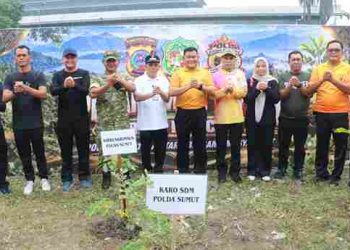 Polda Sumut Laksanakan Aksi Penanaman Pohon untuk Cegah Banjir dan Jaga Kelestarian Lingkungan