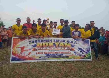 Ratusan Penonton Antusias Saksikan Laga Final Turnamen Bokyam Piala Kades Bagan Kuala 2026, Kerumbuk A Tumbangkan Hantu Laut