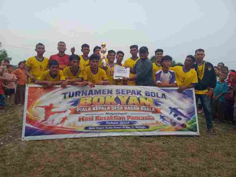 Ratusan Penonton Antusias Saksikan Laga Final Turnamen Bokyam Piala Kades Bagan Kuala 2026, Kerumbuk A Tumbangkan Hantu Laut
