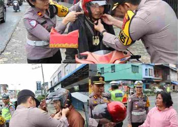 Kapolres Dairi Turun ke Jalan, Atur Lalu Lintas dan Bagikan Helm Gratis dalam Operasi Patuh Toba 2026