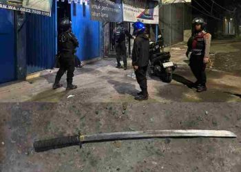 Tim Macan Polres Pelabuhan Belawan Amankan Sajam Saat Patroli