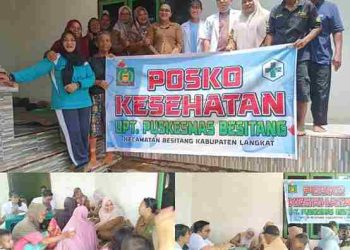 UPT Puskesmas Besitang Dirikan Posko Kesehatan di Dusun Sidodadi, Respon Cepat Beri Pelayanan Kesehatan Pada Masyarakat Terdampak Bencana Banjir