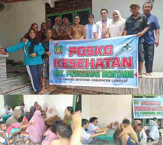 UPT Puskesmas Besitang Dirikan Posko Kesehatan di Dusun Sidodadi, Respon Cepat Beri Pelayanan Kesehatan Pada Masyarakat Terdampak Bencana Banjir