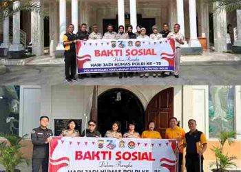 Sambut Hari Jadi Humas Polri ke-75, Bid Humas Polda Sumut Gelar Bakti Sosial Bersihkan Rumah Ibadah