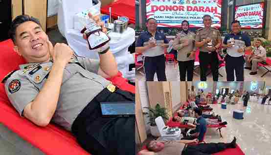 HUT ke-75 Humas Polri, Polda Sumut Tebar Kepedulian Lewat Aksi Donor Darah